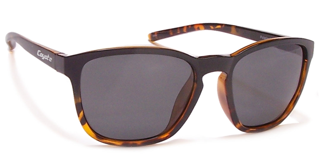 Coyote Eyewear Rambler Polarized Polycarbonate Sunglasses Black Tortoise & Gray