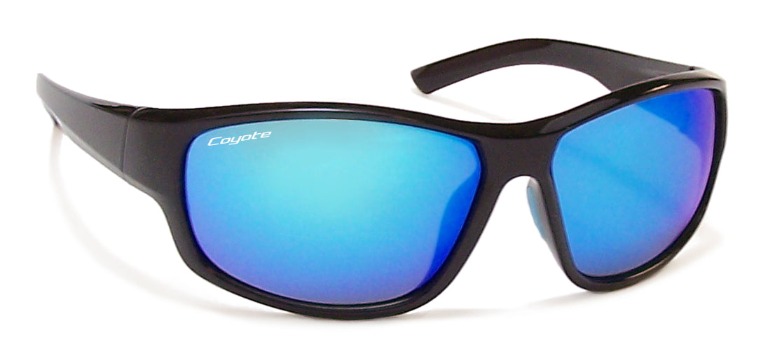 Coyote Salty Polarized Polycarbonate Sunglasses - Black/Blue